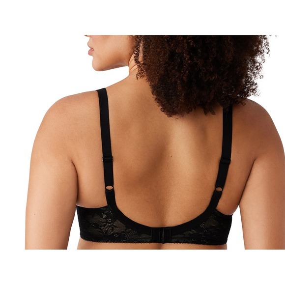 Wacoal Lace Finesse Contour Bra 853201 - Black / toast Siz 38DDD 38 DDD - Picture 3 of 4